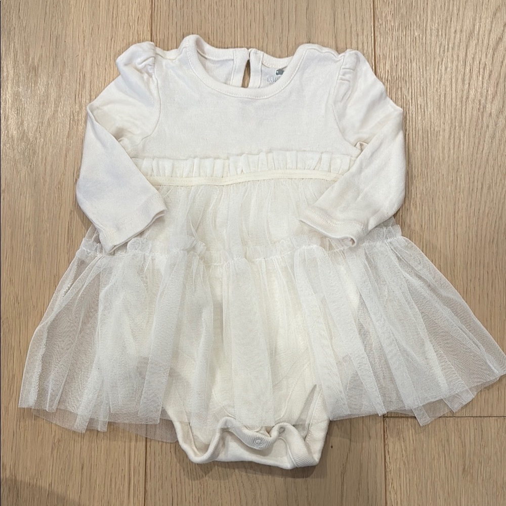2/$20 The Gap White Baby Dress with Tulle Skirt